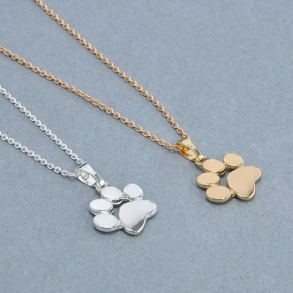 Gold Paw Print Necklace - Picture 4 of 7